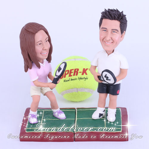 Tennis Players Wedding Cake Toppers - Click Image to Close